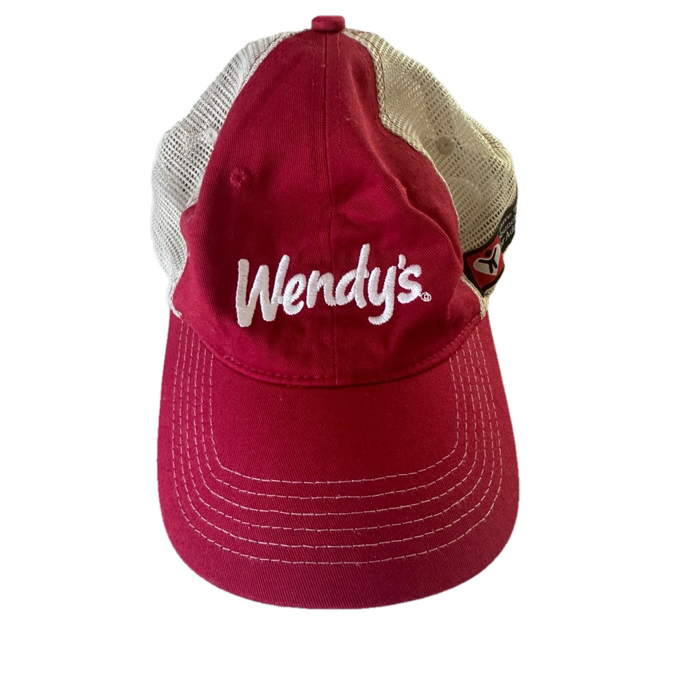 WENDY'S RESTAURANT DAVE THOMAS FOUNDATION FOR ADOPTION HAT RED/BEIGE SNAPBACK